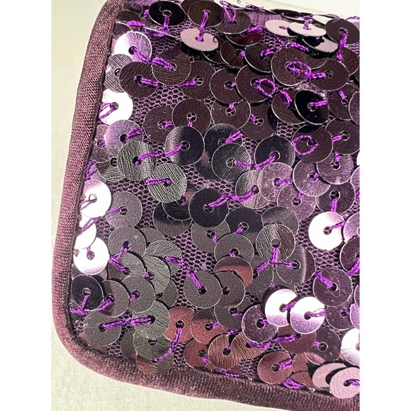 Jessica McClintock Clutch Evening Bag‎ Purple Sequins - Picture 9 of 10